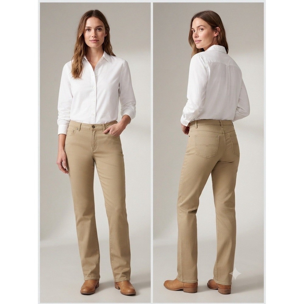 J. Jill T12 Khaki Jeans Straight Pants Luxury Preppy Boardwalk Coastal Chic